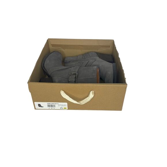 Zodiac Sammi Women's 8.5 M Gray Suede Leather Boot Bootie Western Buckle Accent - Picture 12 of 12